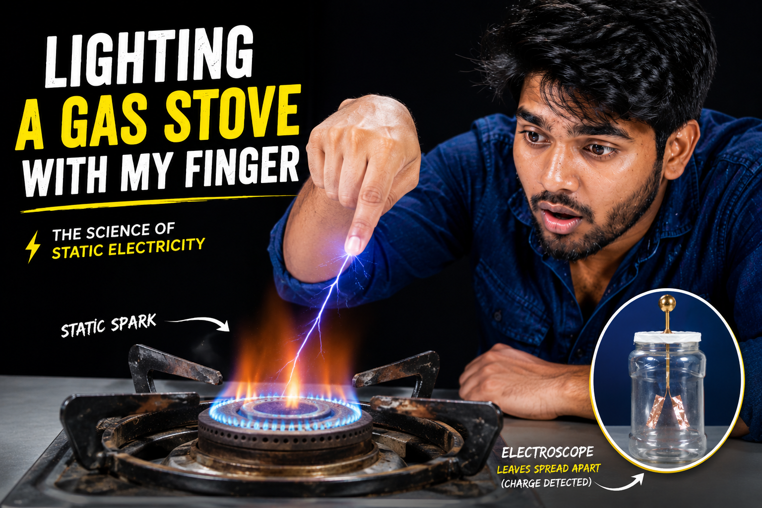 How Does an Electroscope Work? The Physics Behind Lighting a Stove With Your Fingertip